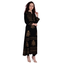 Black Printed Kurti (SKD)